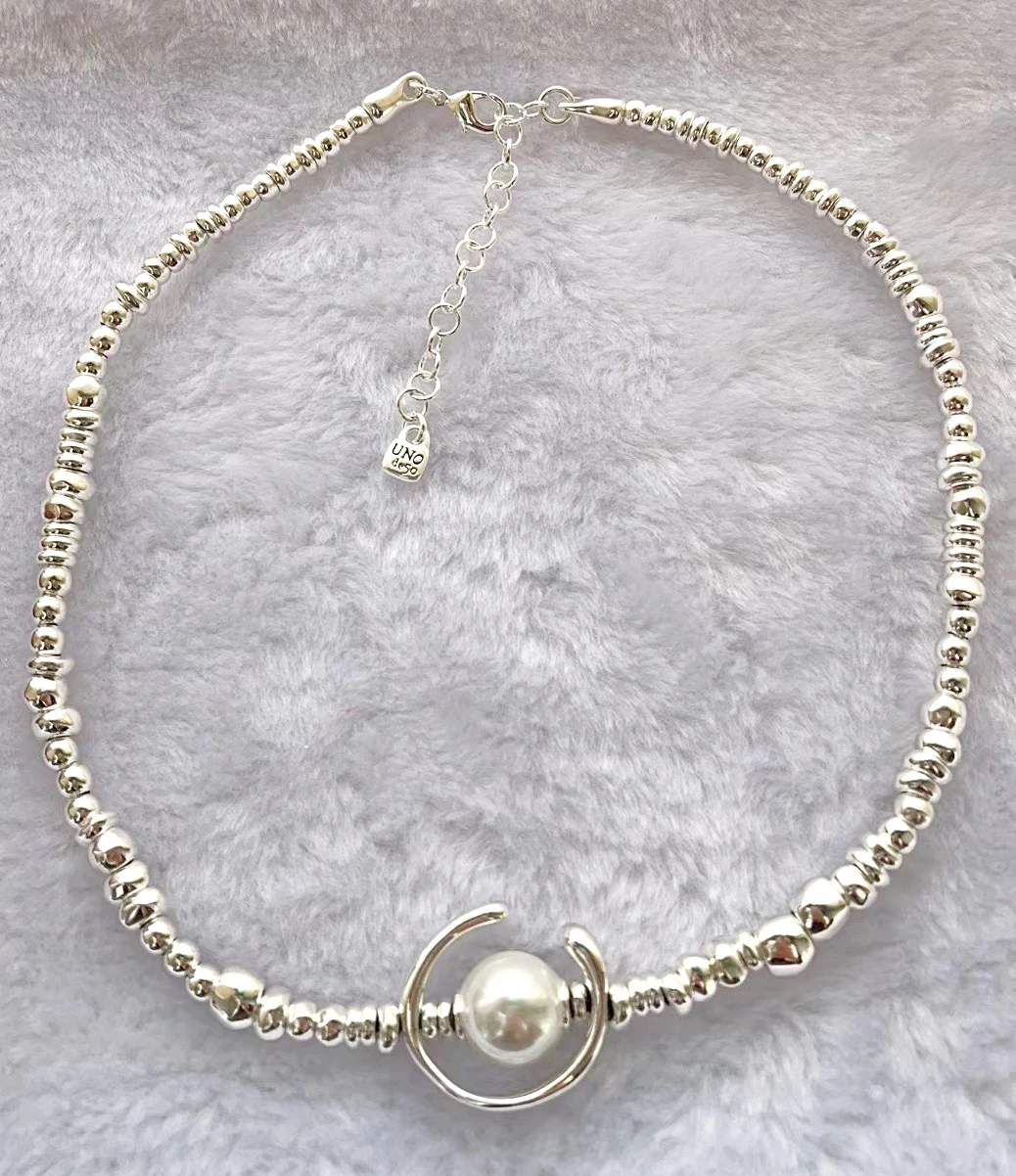 Hot selling fashion high quality women pearl Moon Necklace bracelet earrings wholesale shipping UNODE50