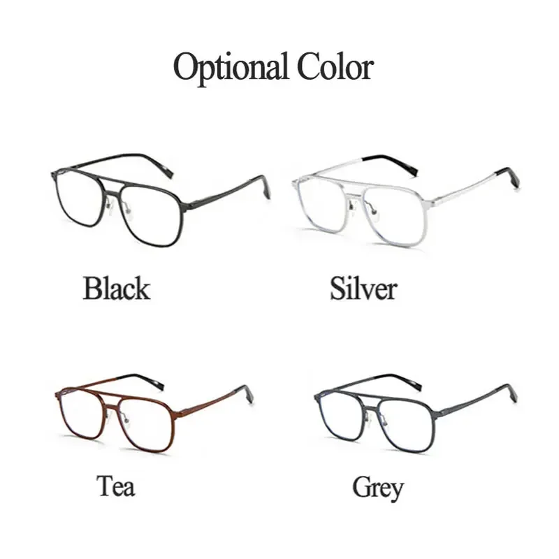 Retro Aluminum Optical Glasses Frame For Men Business Style Full Rim Anti Blue Optical Eyewear Customize Prescription Lenses