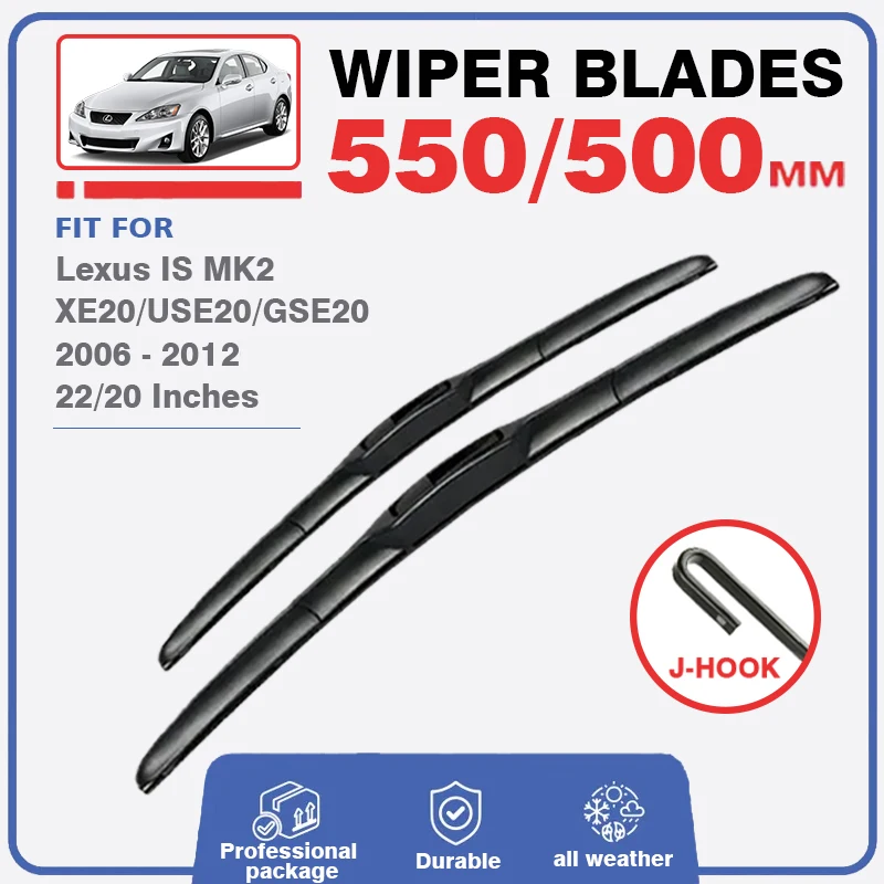 Wiper Blades Set Kit For Lexus Is Mk2 2006 2012 Xe20 Use20 Gse20