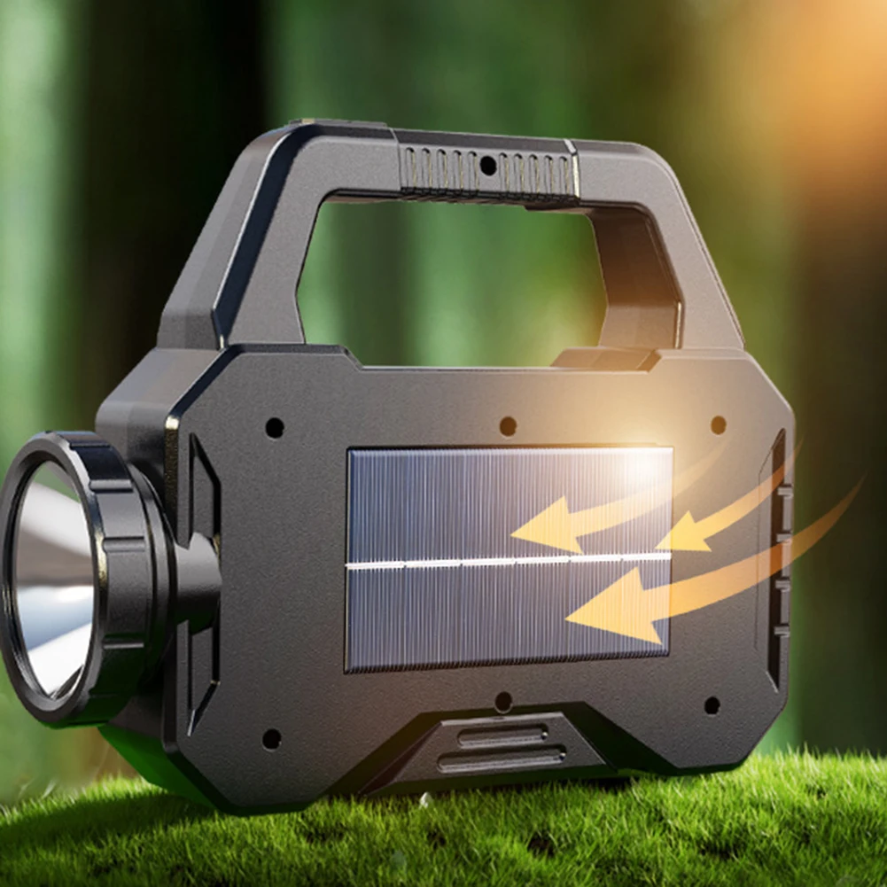 Description Picture 6 of itemSolar LED Searchlight Long Range Camping Lantern Type C Rechargeable Handheld Spotlight Torch Super Bright for Outdoor Emergency