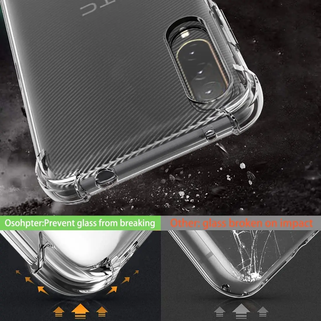 Crystal Clear Reinforced Corners TPU Shock Absorption Anti-Scratch Case Cover