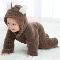 Newborn Baby Rompers Winter Warm Fleece Bebe Boys Girl Costume Infant Girls Clothing Animal Overall Baby Jumpsuits Xmas Outfit 2