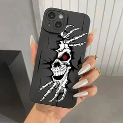 Gothic Black Skull Matte Soft Silicone Phone Case Cover - iPhone 14 Pro Max (4)