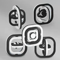 Round/Square 3D Finger Spinner Infinite Flip Gyro Toy Autism Stress Relief ADHD Children Hand Top Kids Child Adult Sensory Gifts 1