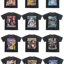 Classic Vintage Bryant Tribute Steph Curry Basketball Boy Print T-shirt Men Women Hip Hop Oversized Tees USA Basketball Tshirt