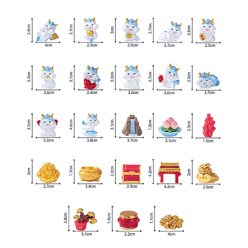 

Chinese New Year Figurines Miniature Cartoon Dragon Micro Landscape Ornaments For Home Decorations Doll house Animal Room Decor