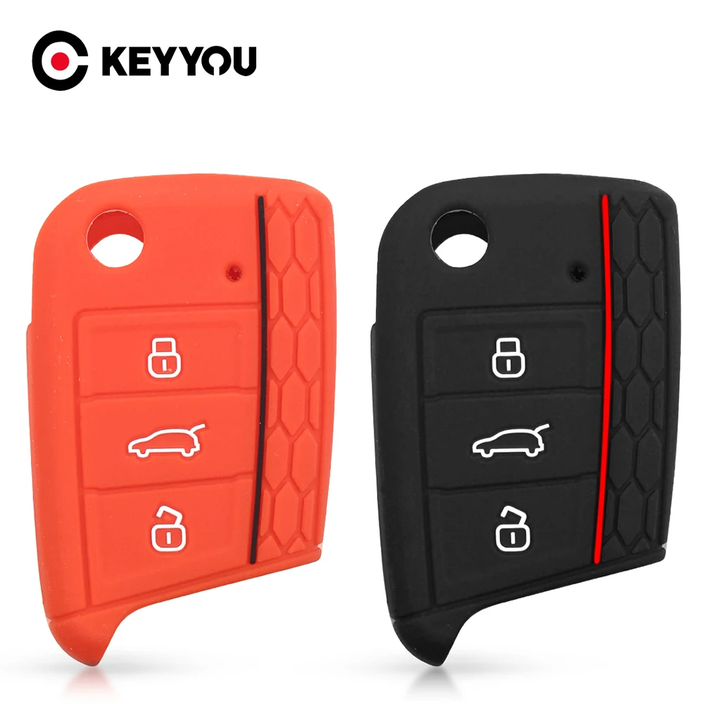 Keeyou Silicone Chiave Shell Caso Per Vw Polo Golf 7 2015-2020 Skoda Octavia Kodiaq Karoq Sedile Ateca Leon