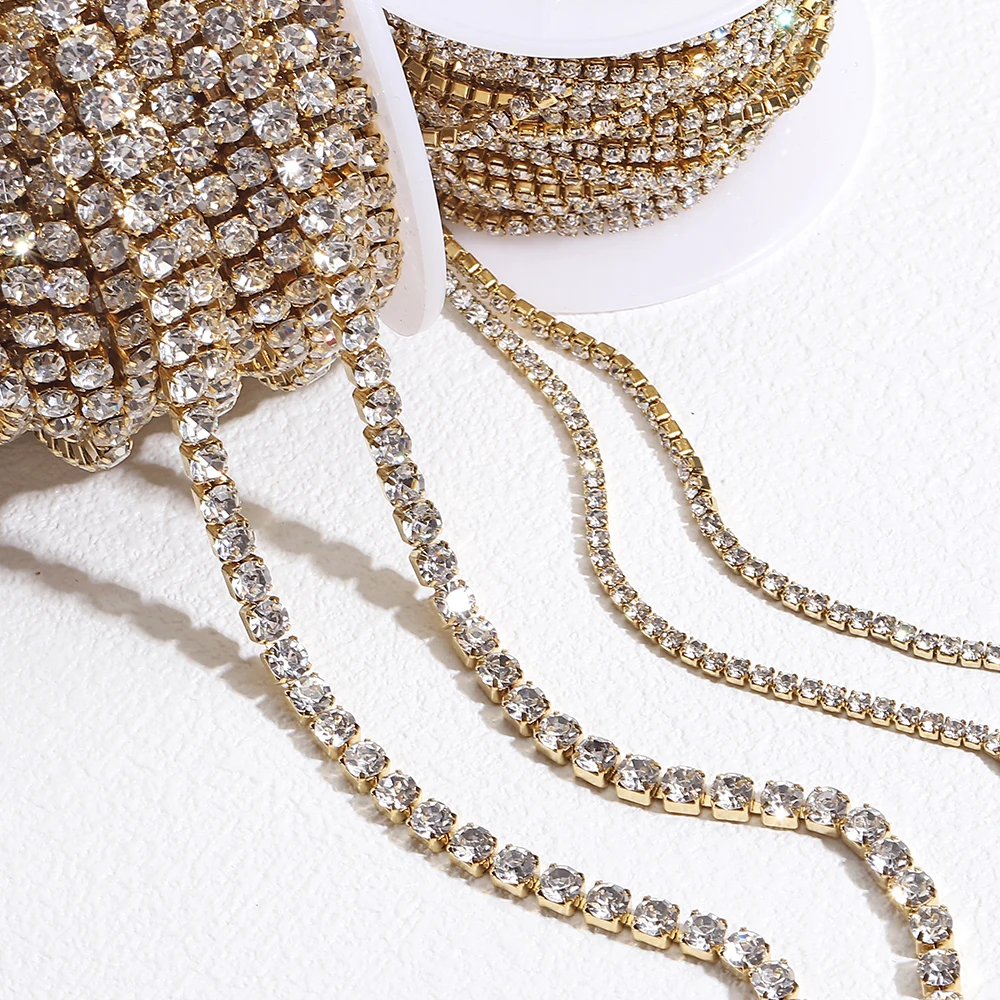 Nastro Con Strass E Catena - 50 Cm Per Fai Da Te, Decorazioni Brillanti Per Abiti E Accessori - Foto 12