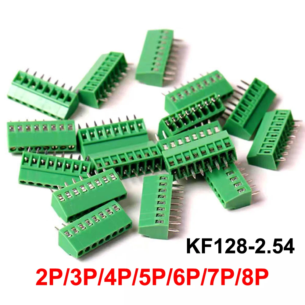 

10pcs KF128 2.54mm PCB Mini Screw Terminal Blocks Connector for Wires KF128-2.54 2P 3P 4P 5P 6P 7P 8P Terminal