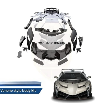 Half Carbon Fiber Car Bumper Bodykit for Aventador LP700 Upgrade Facelift Veneno Wide Body Kit Front Headlights Hood