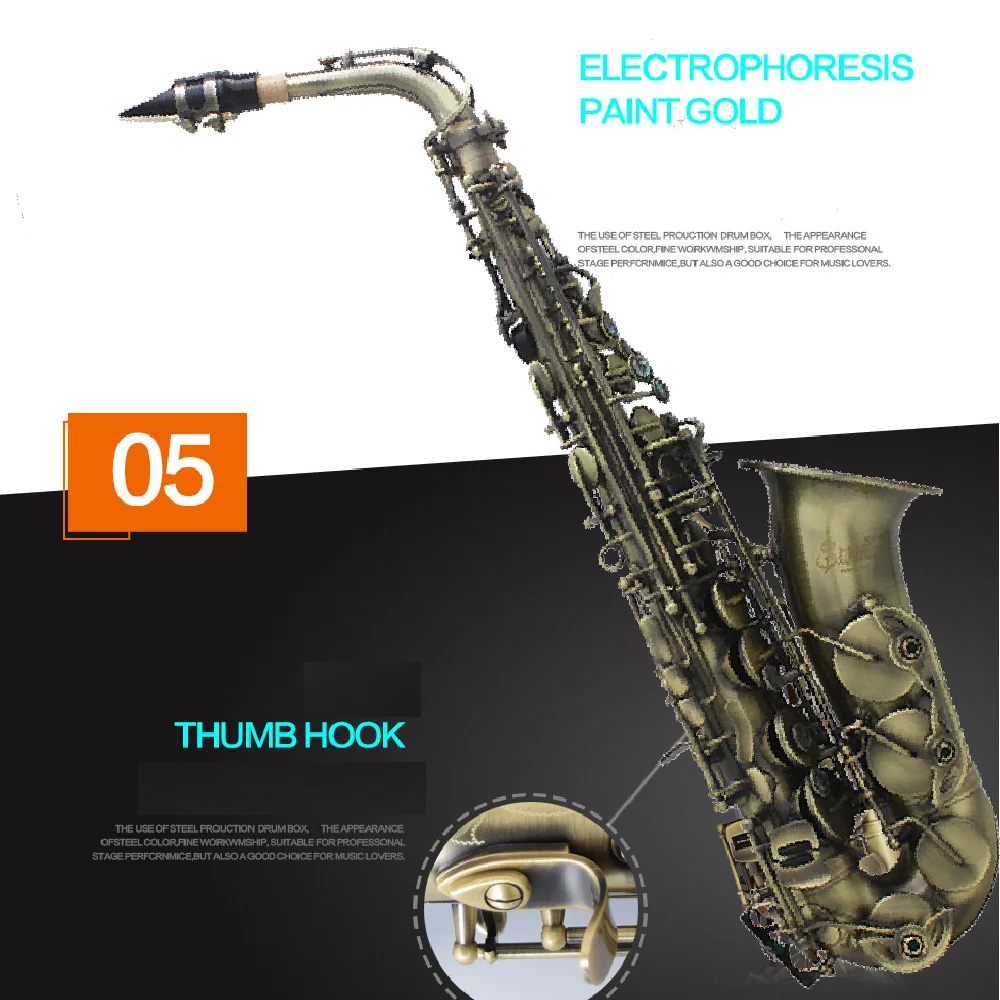 SLADE Retro Eb Alto Saxophone Abalone Shell Button Nickel Plated Carved Surface E Flat Instrument Sax With Accessories