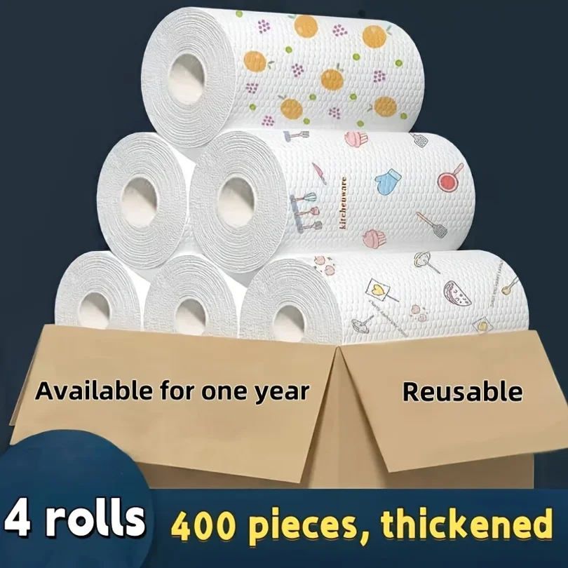 50 100개/롤 식기세척용 천 흡수성 두꺼운 주방용 종이 건식 및 습식 사용 기름..