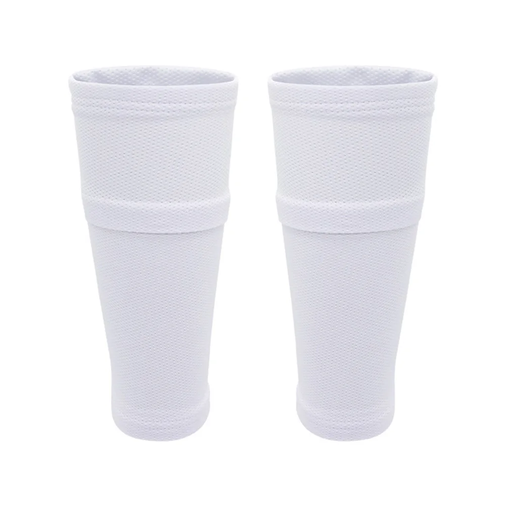 Football Shin Guards 1 Pair Double-Layer High Elastic Silk Football Socks Bottomless with Insert Pockets Protective Gear