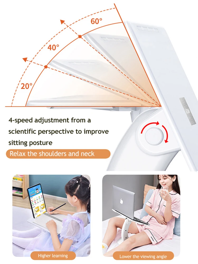 Laptop Bed Tray Table Adjustable Laptop Bed Stand Portable Standing Table with Foldable Legs Foldable Lap Tablet for Sofa