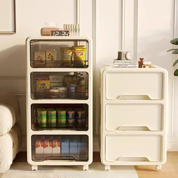Living Room Cabinet Rolling Plastic Drawer Storage Cabinet  Dresser Slim Gap Bathroom Organizer Snack Toy Chest Furniture