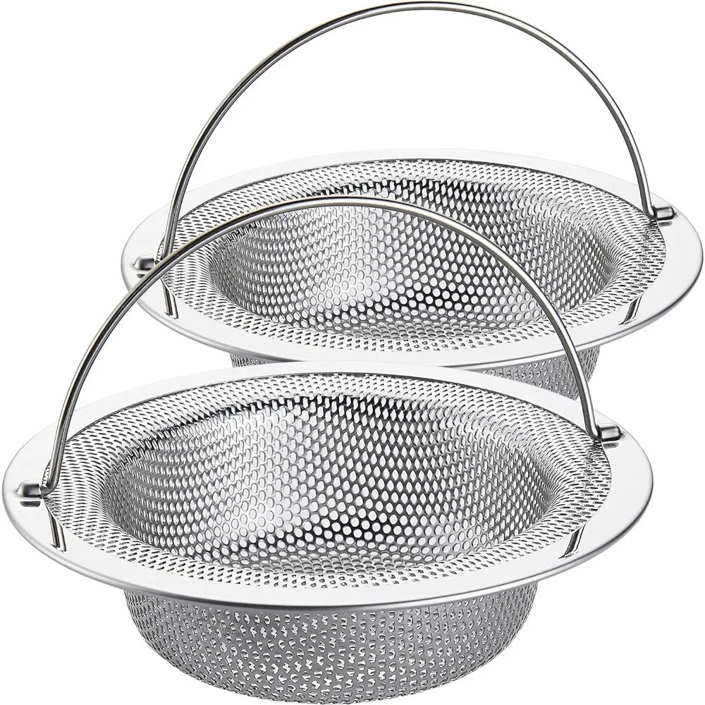 Vegetable Washing Basin Filter Screen Stainless Steel Kitchen Sink Filter, Garbage Food Residue/Hair Catcher, Keep Your Bathtub
