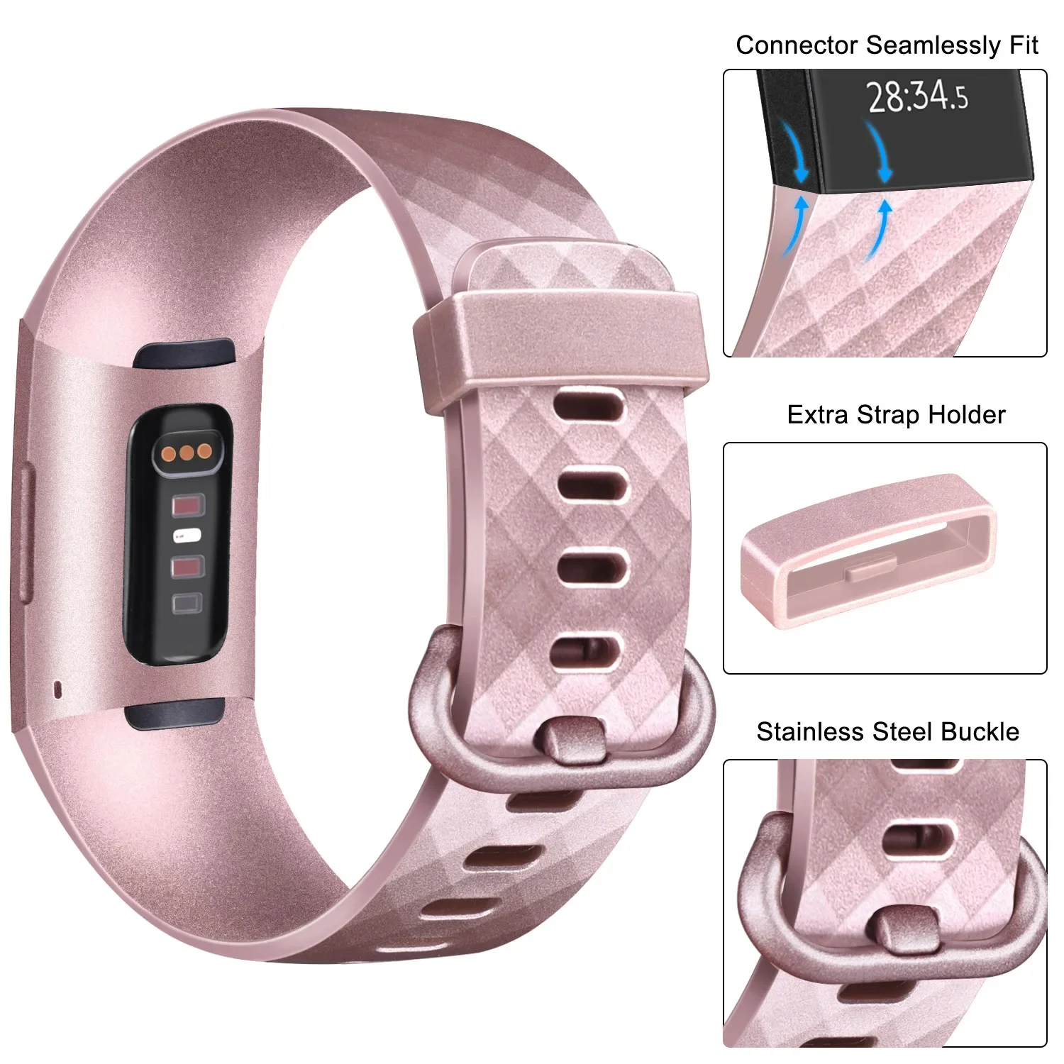 Silicone Strap Bands - Replacement Wristbands for Smartwatch Accessories
