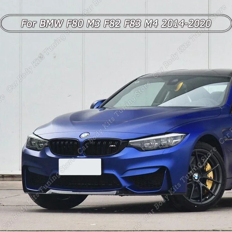 

Gloss Black Car Front Bumper Lip Body Kit Spoiler Fog Light Trim Grill Car Accessories For BMW F80 M3 F82 F83 M4 2014-2020 ABS
