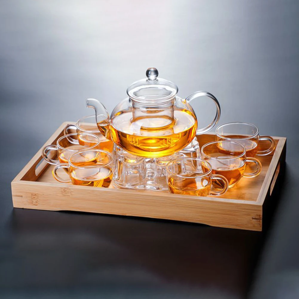 

Простой прозрачный стеклянный чайник с фильтром, Многофункциональный прочный чайник для приготовления чая