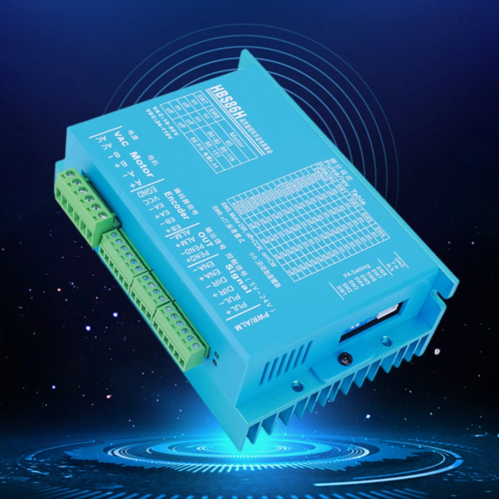 HBS860H HBS86H 폐쇄 루프 2 상 서보 모터 드라이버, RS232 포트 모터 드라이브 교체