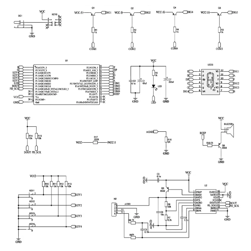 รูปสินค้า ชุดฝึกบัดกรีอิเล็กทรอนิกส์ 5V พร้อมจอแสดงผล HX711