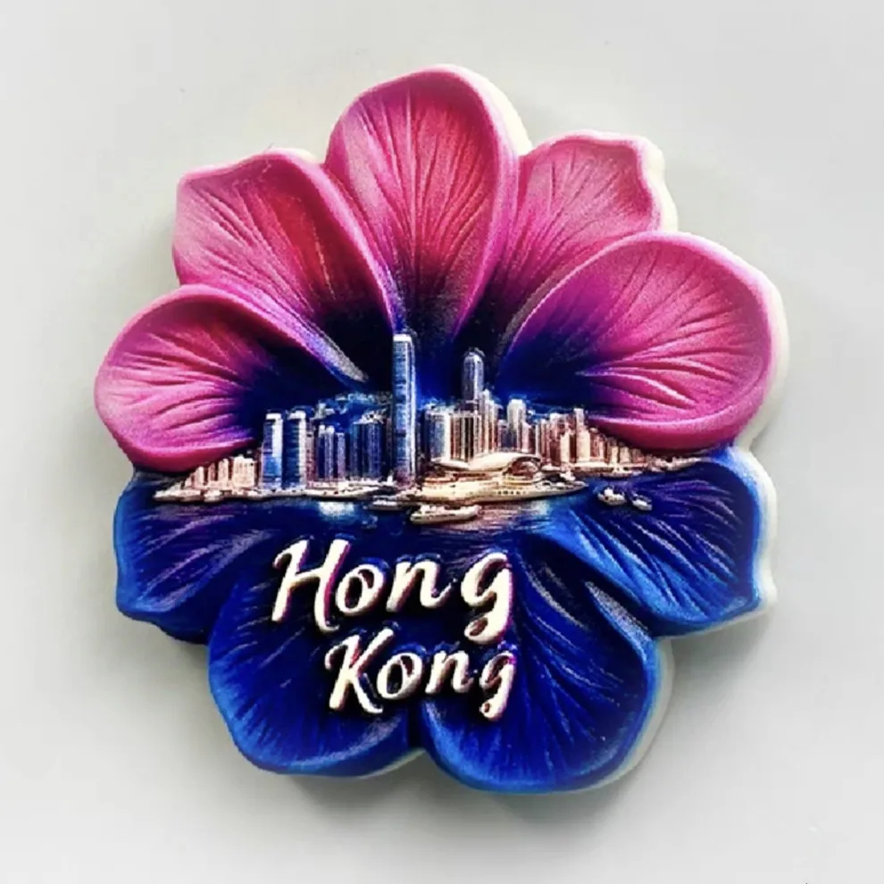 Asia HongKong Resin 3D Fridge Magnets Tourism Souvenir Refrigerator Sticker Handicraft Gift Decoration Articles