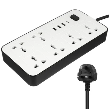 USB 멀티탭 영국 표준 패널 멀티 홀 스위치 와이어링 소켓 충전 콘센트, 플랫 플러그 익스텐션 코드 포트