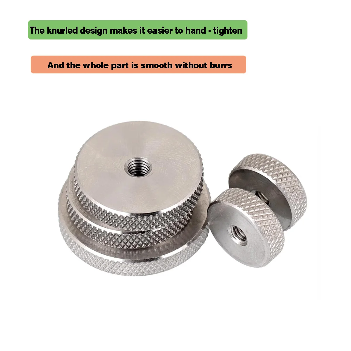 M3 M4 M5 M6 M8 M10 M12 304 Stainless Steel Flat Knurled Nut Thin Hand Screwed Nut Knurled Round Thickness3.5/4/5/6mm
