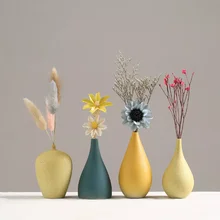 European Simple Ceramic vase yellow Porcelain vases small flower vase DIY Bottle wedding vases for table decorations home decor