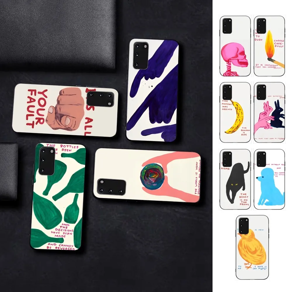 Custodia Per Telefono David Shrigley Visual Arts Per Samsung S 9 10 20 21 22 23 30 23Plus Lite Ultra Fe S10Lite Fundas