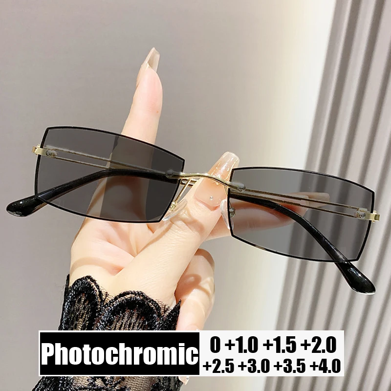 

Фотохромные солнцезащитные очки для дальнозоркости модные трендовые очки с защитой от синего света компьютерные очки для чтения очки в стиле ретро по рецепту