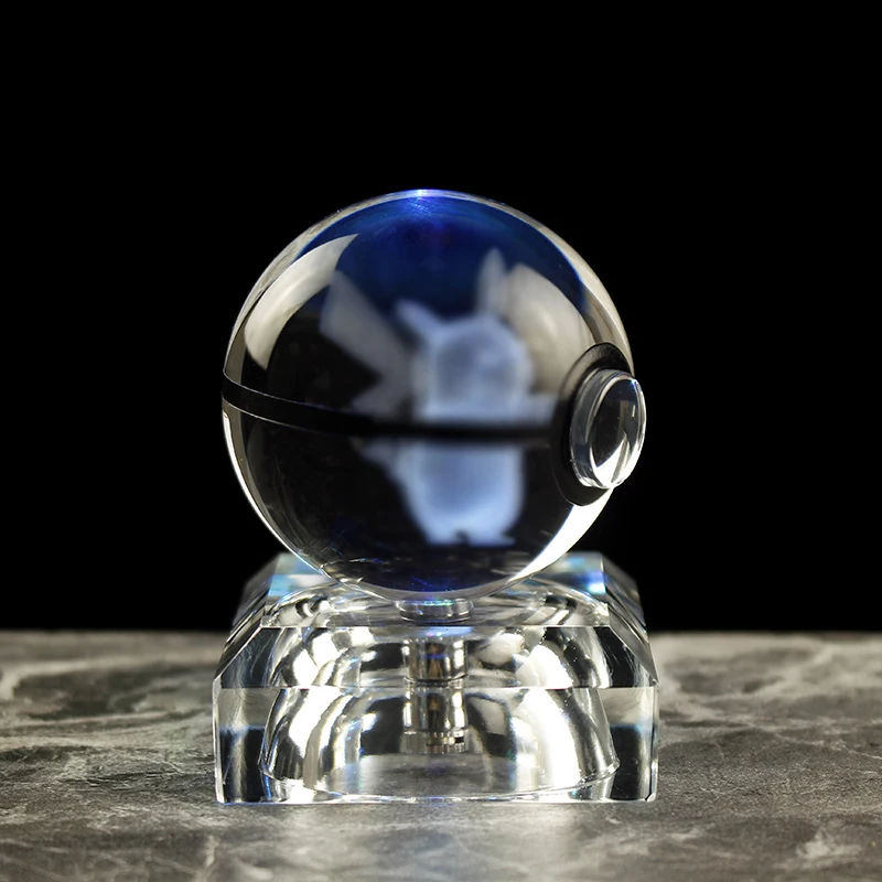 5Cm 3D Inciso Al Laser Personaggio Anime Monster Crystal Ball Model Desk Decoration Home Ornament Regali Di Natale Per Bambini