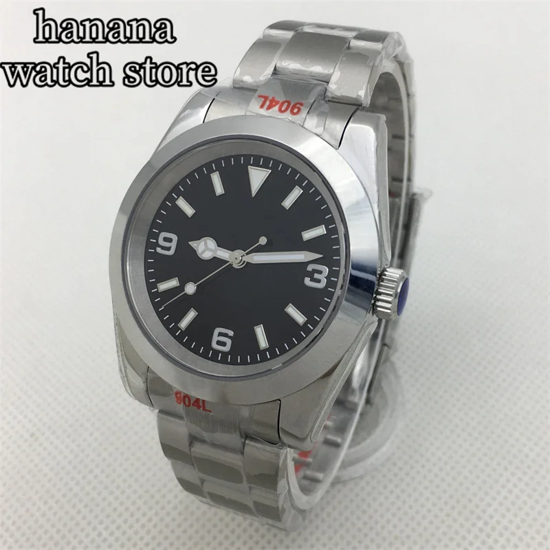 

Мужские автоматические часы BLIGER NH35A PT5000 MIYOTA 36 мм/39 мм, часы с черным циферблатом, полированный браслет с сапфировым стеклом