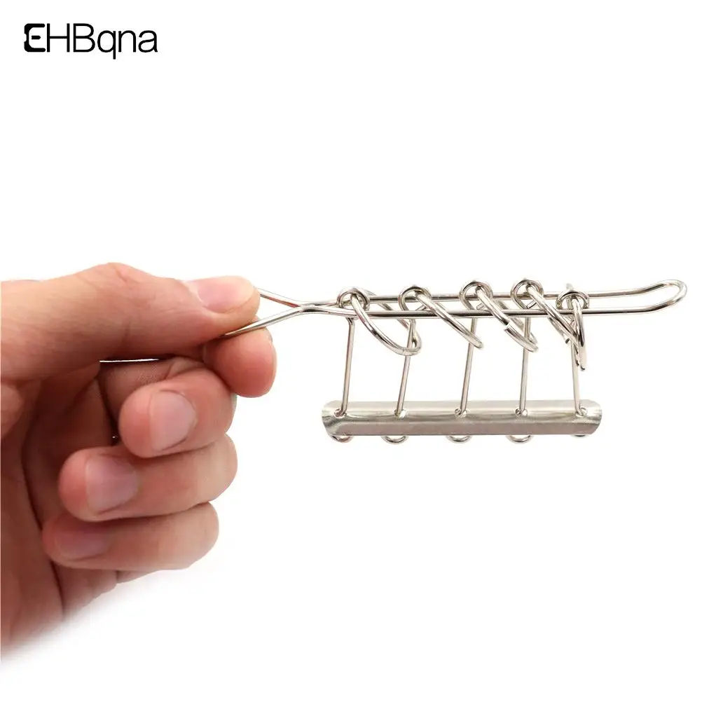 

Chinese 5 Linked Rings Brainteaser Wire & Metal Puzzle Educational Toy