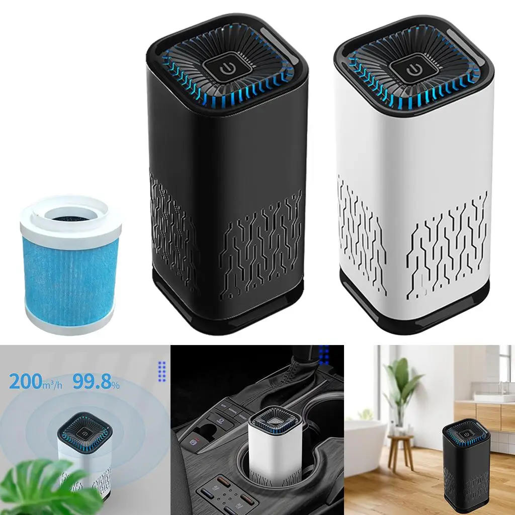 Portable Car Air Purifier Deodorization Air Ionizer Rechargeable Purify Air