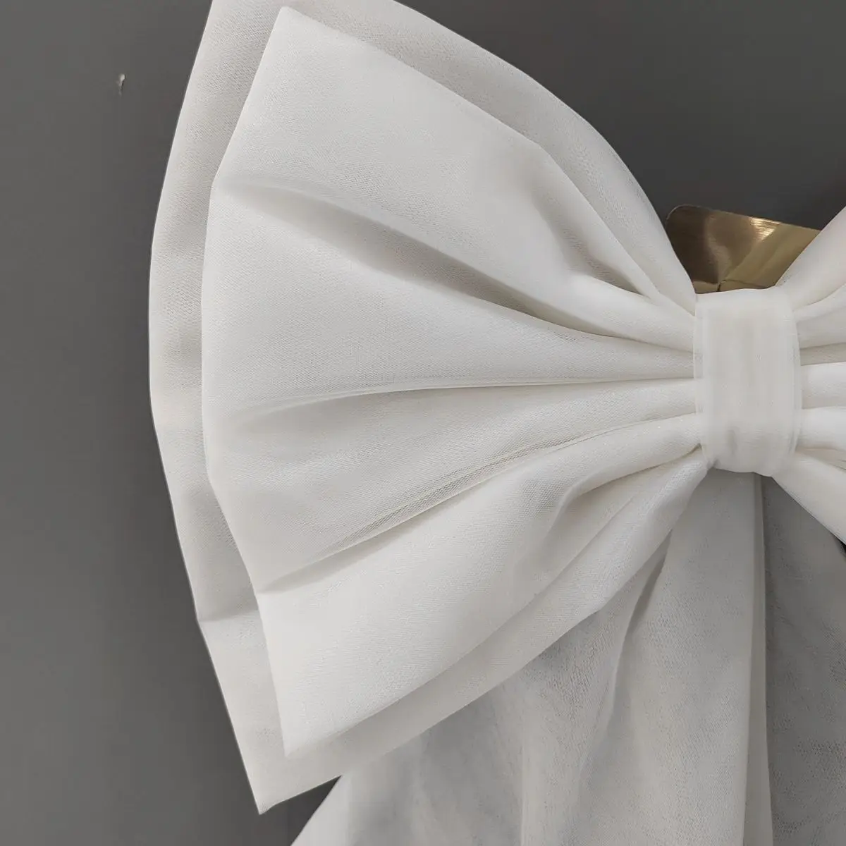 Seperate Ivory Organza Bow Appliques Wedding Dress Knots White Removeable Bride Dresses Knots With Ribbon