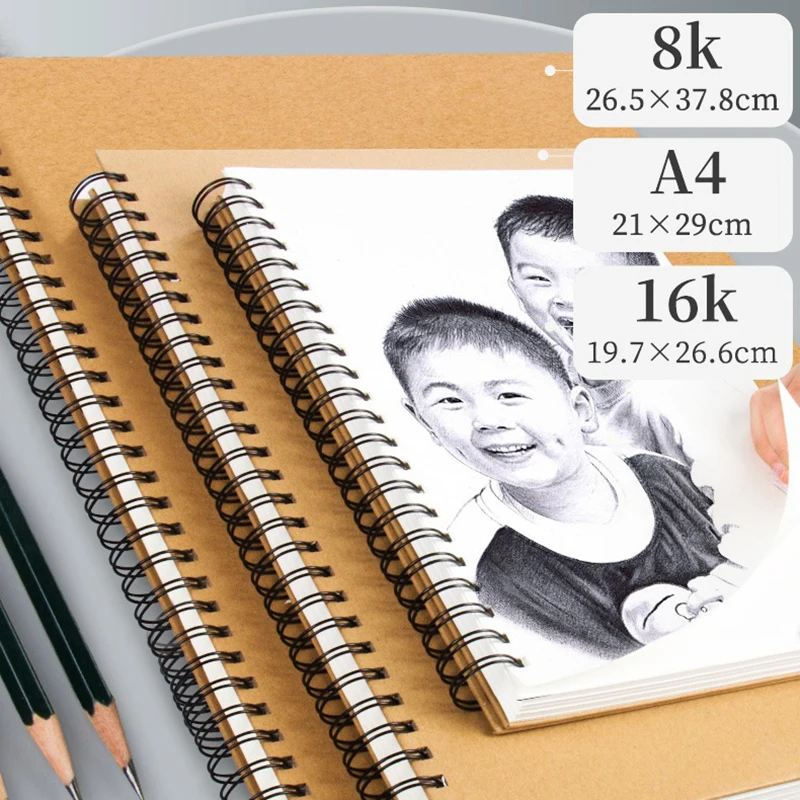 Professional sketchbook Thick paper 160 GSM Drawing Watercolor Spiral notebook Art school Sketching supplies drawing notepad drawing sketchbook