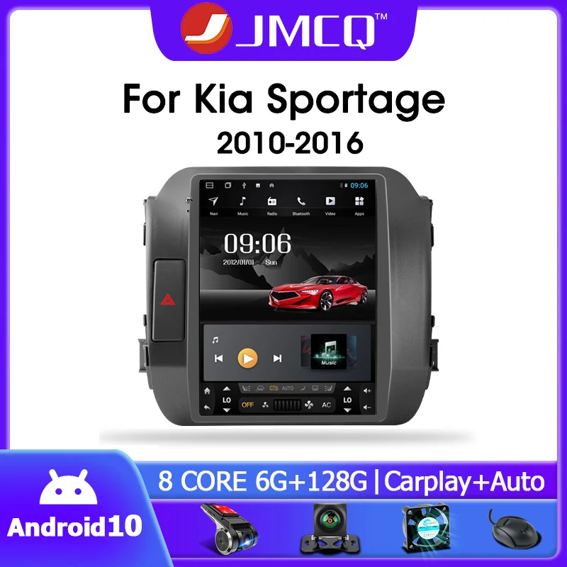 Автомобильная Мультимедийная система JMCQ Android 10 IPS для KIA Sportage 3 2010-2016 2din 4G |