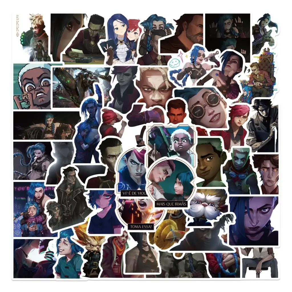 50PCS Cool Cartoon Anime Arcane Game Stickers For Cars Motorcycles Water cup Children's toy Luggage Computers Sticker 6