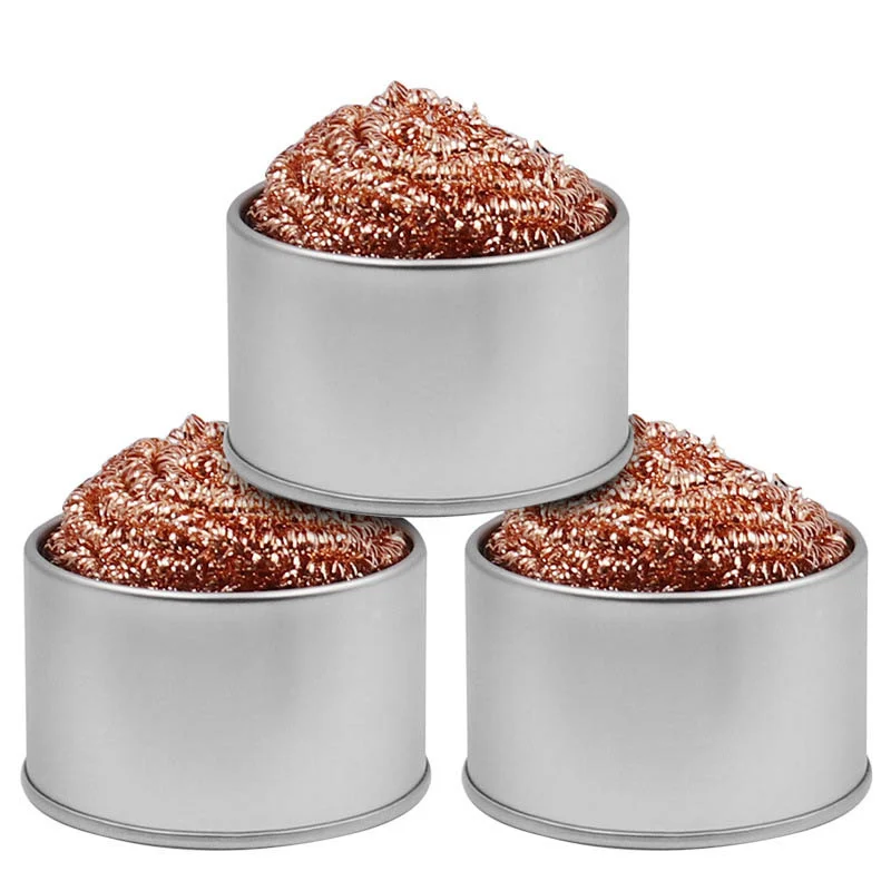 

Metal Wire Welding Desoldering Soldering Solder Iron Tip Dross Cleaner Cleaning Steel Ball Mesh Filter Tin Remove with Box