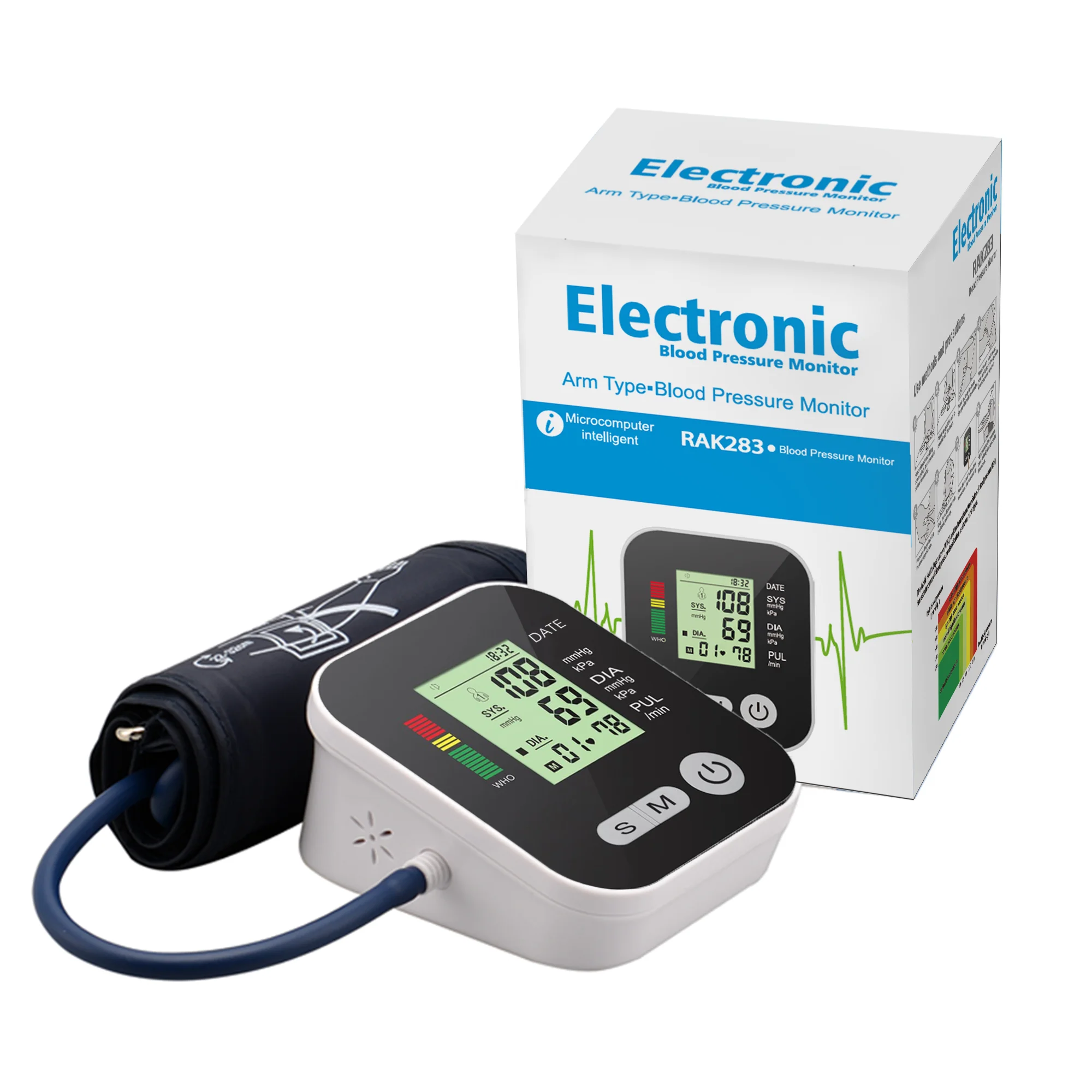 Arm Type digital Blood Pressure Monitor meter With Charge Measurement electronic aneroid sphygmomanometer