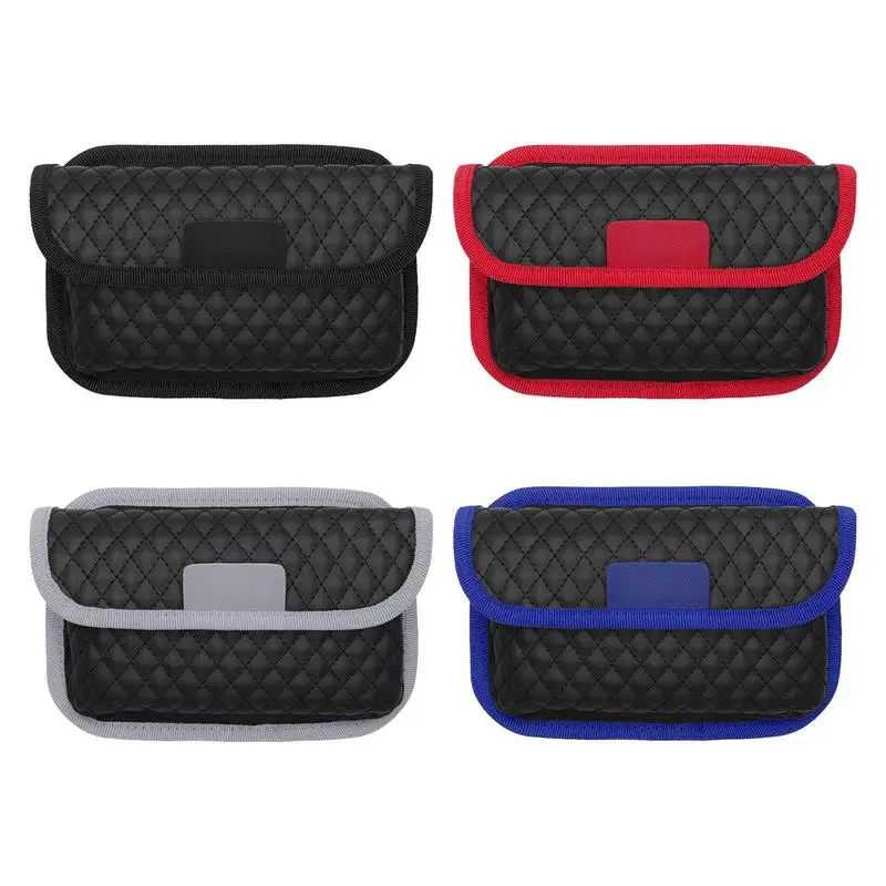 

Car Storage Box Self Adhesive Versatile Storage Organizer PU Leather Finish Keep Essentials Neatly Organized While Driving