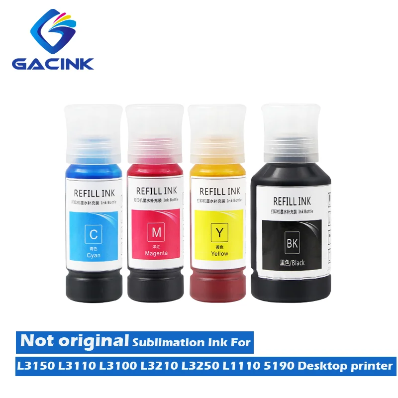 Recarga de Tinta Sublimação para Desktop Tinta de Sublimação Adequado para L3150 L3110 L3100 L3210 L3250 L1110 5190 Não Original