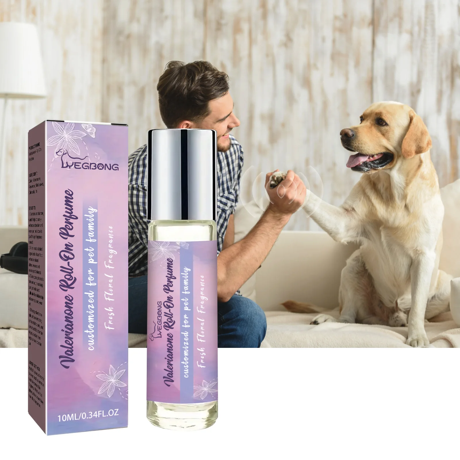 10ML Pet Valerianone Roll-on Perfume Relax Dog Anxiety Enhace Attraction Arouse Puppy's Interest Fragrance