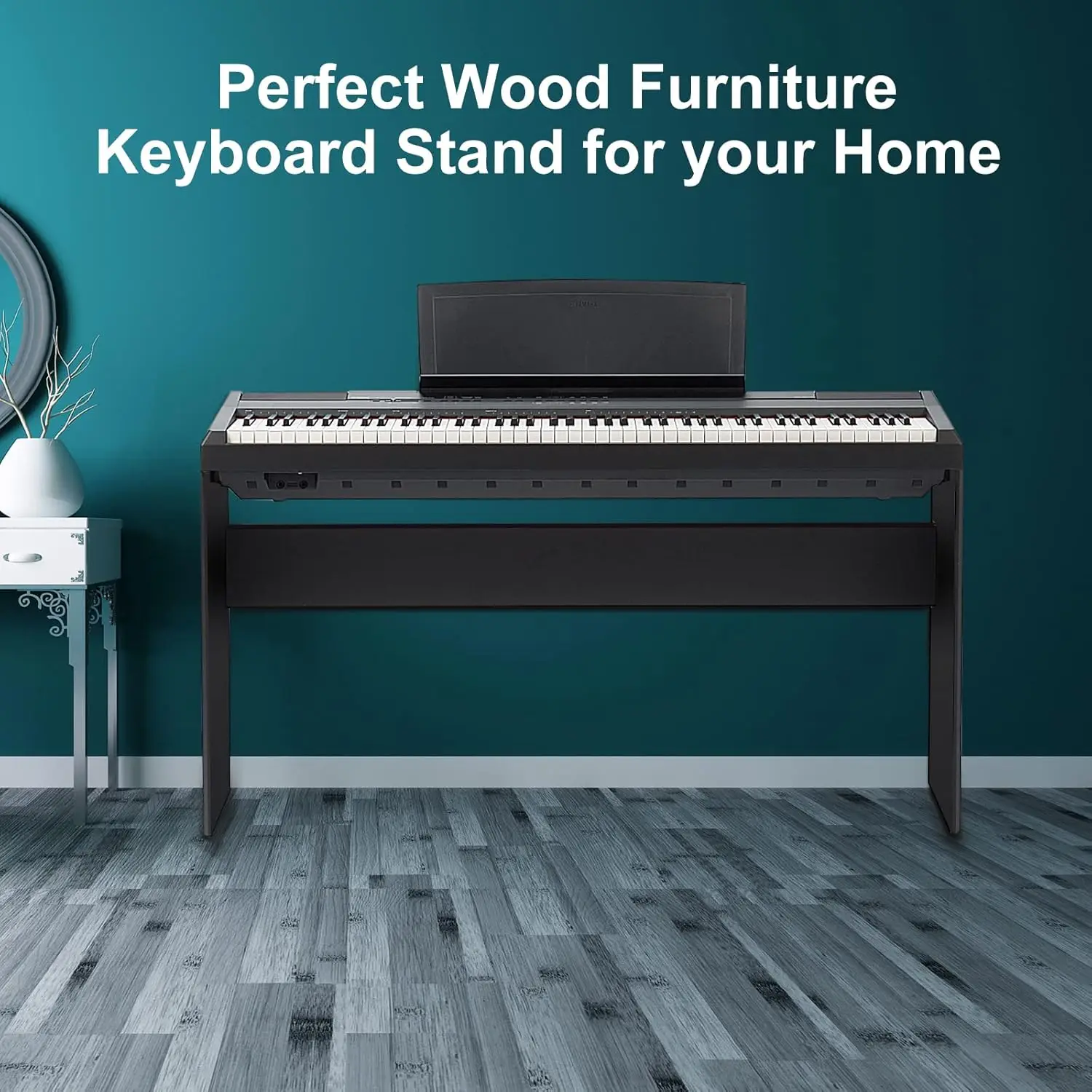 L85 Keyboard Stand for Adult Compatible for Yamaha P71//P45/P-125/P-128/P35Keyboard, Wooden, Black