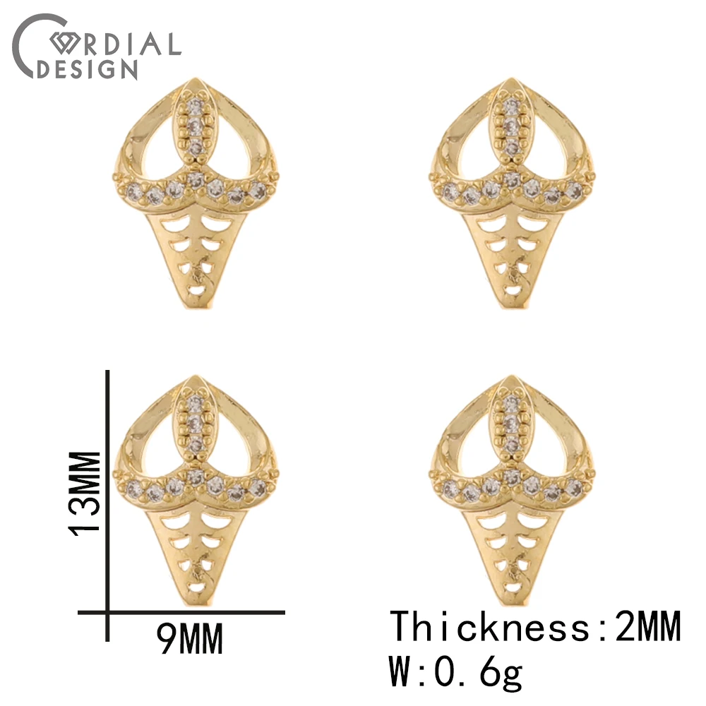 Cordial Design 50Pcs Cubic Zircon/Genuine Gold Plating/DIY Fingernail Accessories/Multi Shapes/Jewelry Findings & Components - cordial