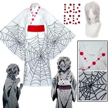 Costume Cosplay Rui Anime Spider Oni Ayaki, Kimono Cosplay Rui, Parrucca, Adesivi Tatuaggio, Costumi di Halloween per Donne Adulte
