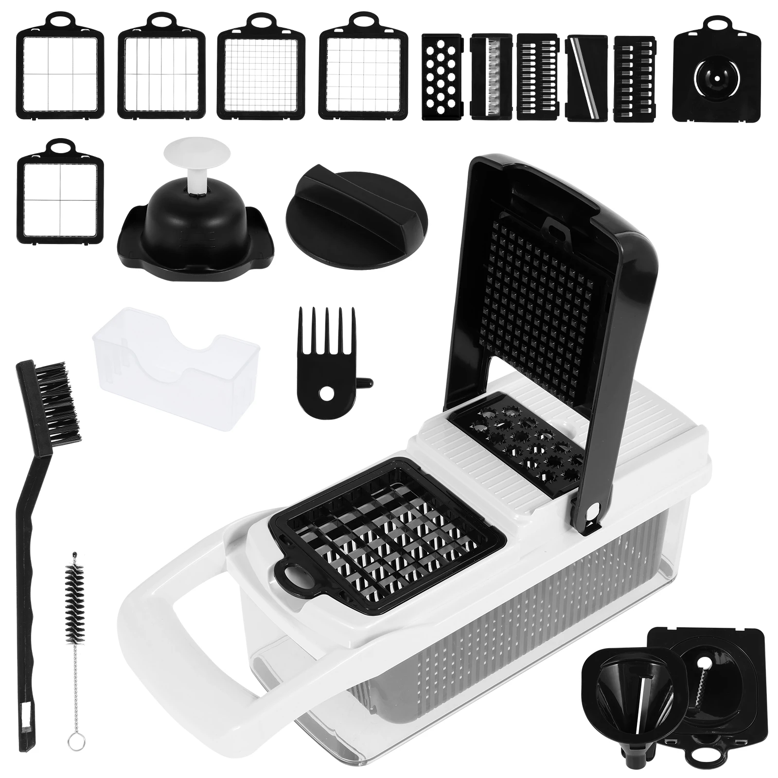 

Vegetable Chopper Multifunctional Vegetable Slicer Cutter with Interchangeable Stainless Steel Blades Safe Food Chopper Slicer