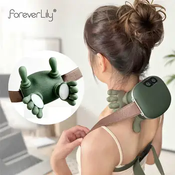 foreverlily Shoulder Neck Massager 4D Bionic Kneading Massage Shawl Neck Back Waist Leg Body Muscles Massage 3 Mode