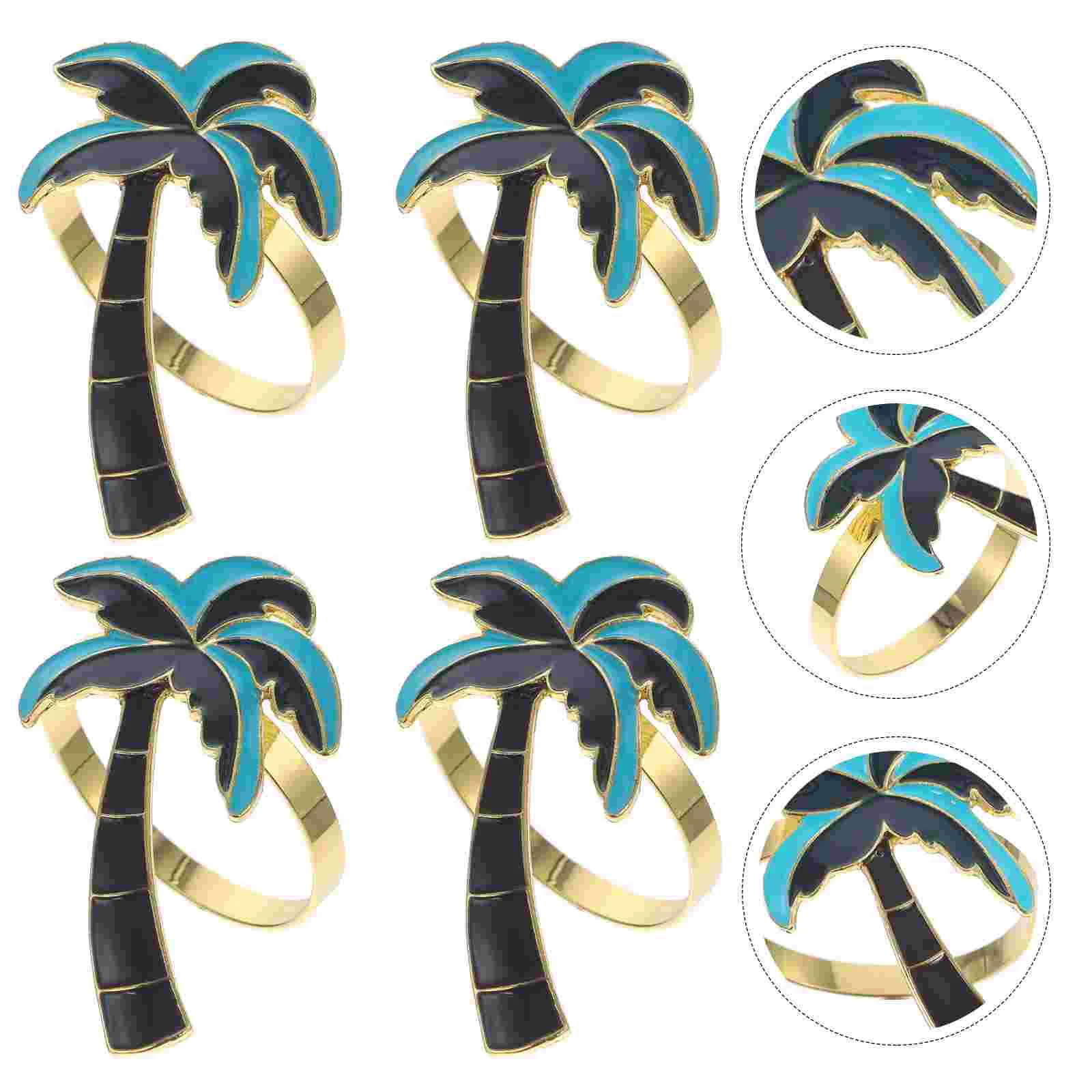 

4 Pcs Napkin Ring Party Supply Ornament Table Accessories Vintage Decor Decorate Buckle Clasp Alloy Banquet